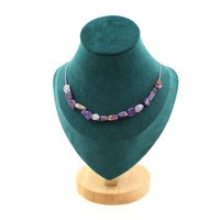 Steine Und MinéRaux. Halskette 15 Perlen Charoit Aus Russland. Kette Edelstahl