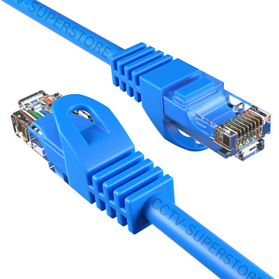 30FT Cat5e Ethernet Cable RJ45 UTP LAN Patch Cord for Router Modem PC Blue
