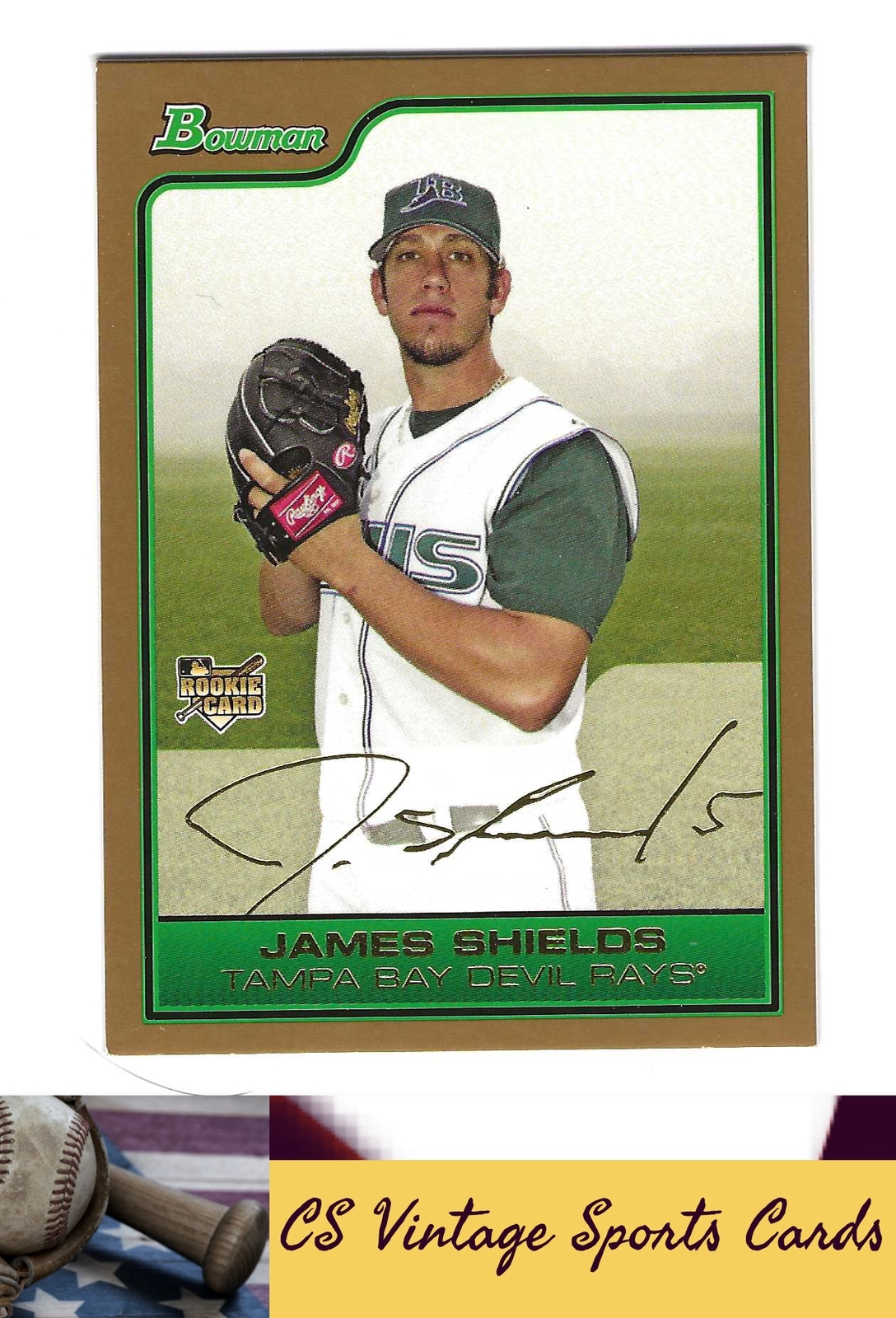 2006 Bowman Draft Picks & Prospects #BDP54 James Shields Gold