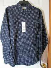 DOCKERS SIGNATURE COMFORT FLEX CLASSIC FIT BUTTON DOWN SHIRT Blue Floral Print