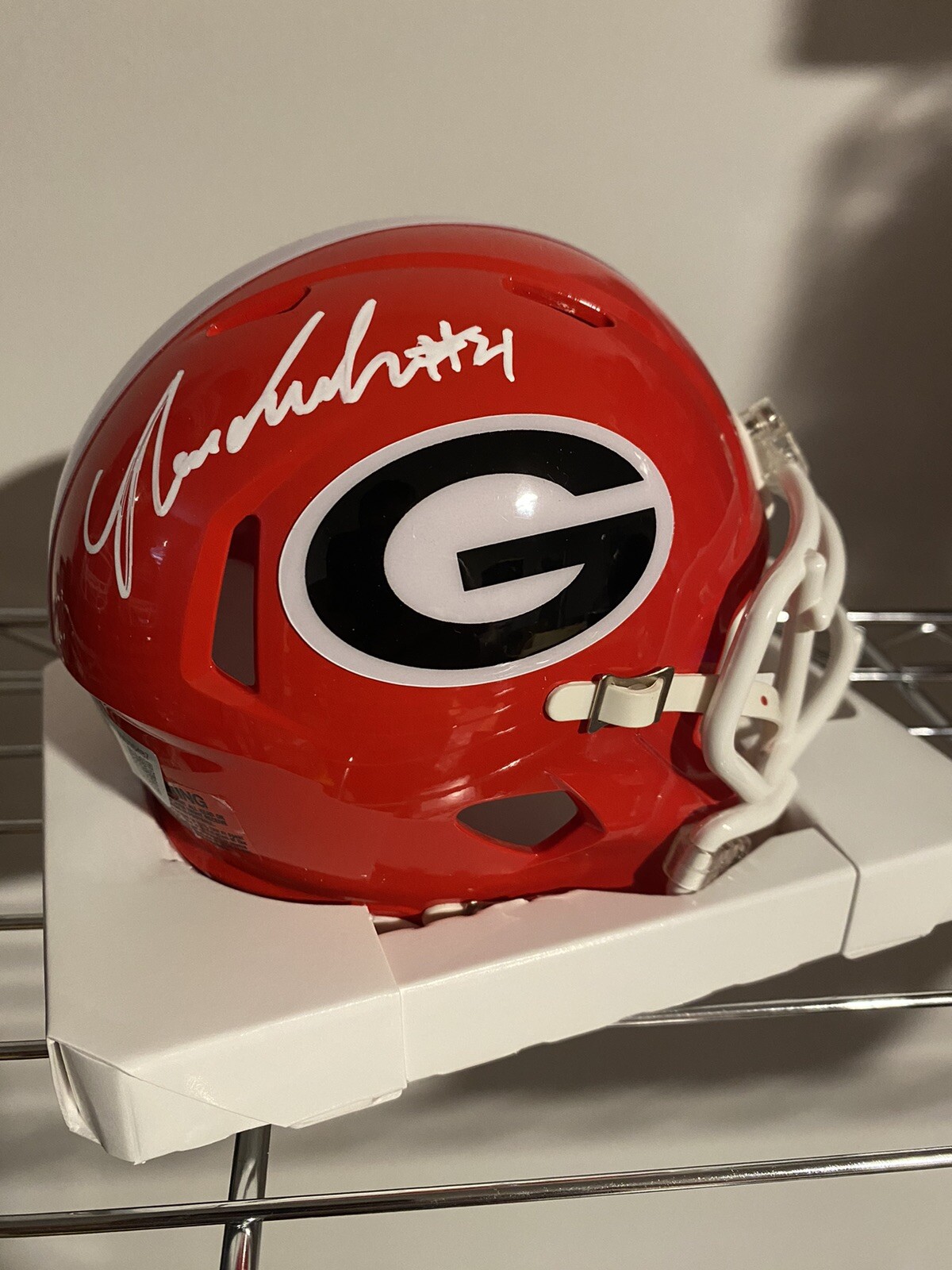 Nolan Smith Autographed Signed Georgia Bulldogs Georgia Bullldogs Mini Helmet Beckett Witness 