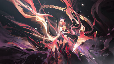 Anime girls ying yi art red eyes playmat gaming mat