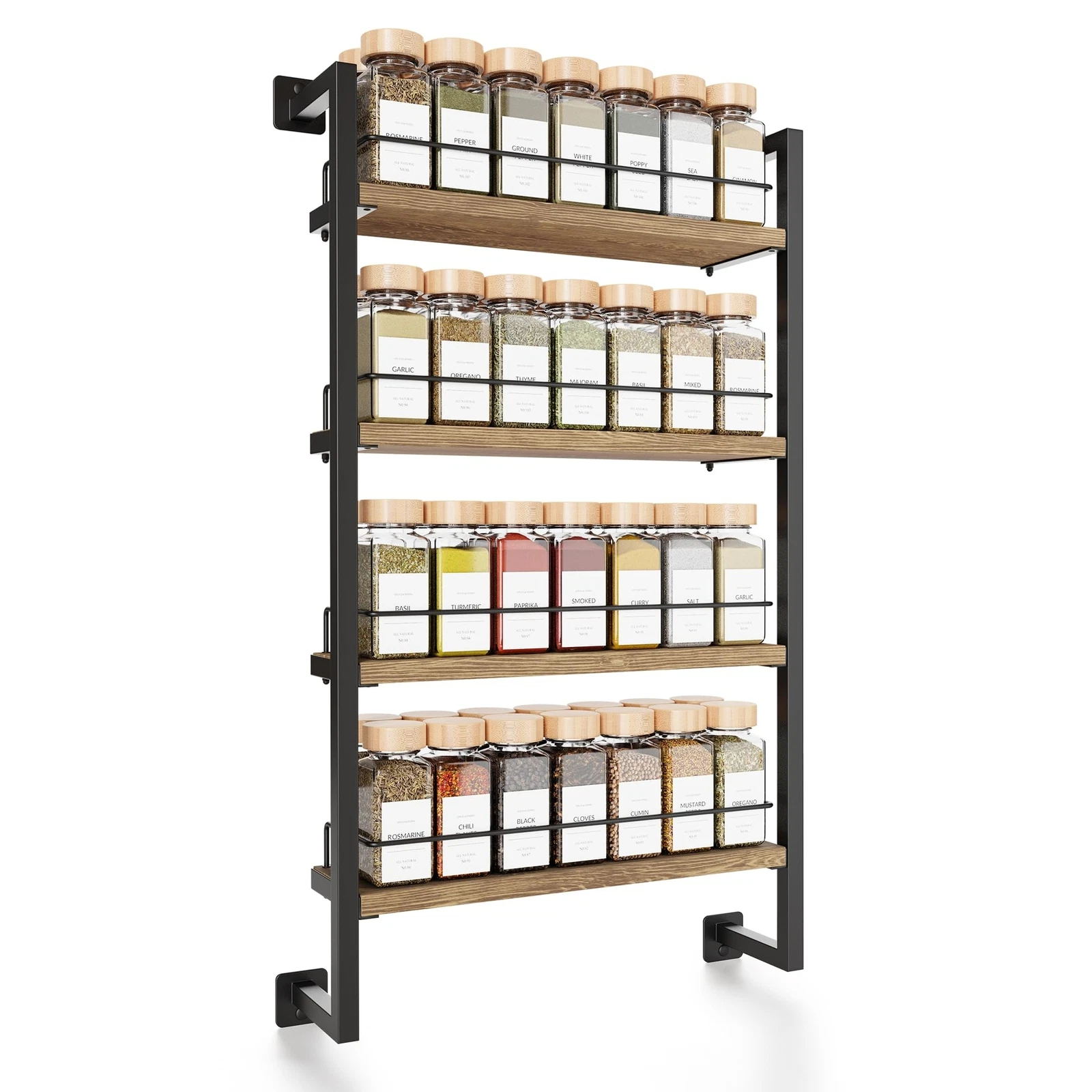 Space Saving Spice Rack Organizer Shelf for Wall Mount - Easy To Install Mode...