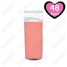 48 Ricariche Rullo Cera Depilatoria Cartuccia Roll-on Titanio Rosa Ceretta 