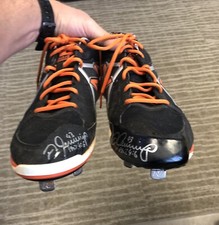 Dan Jennings Signed & Inscibed Game Worn Marlins Cleats