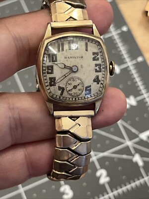 Hamilton Art Deco Gold Filled Watch - AS IS Hamilton Gold Filled Art Deco Tonneau Shaped Watch circa  main image 3