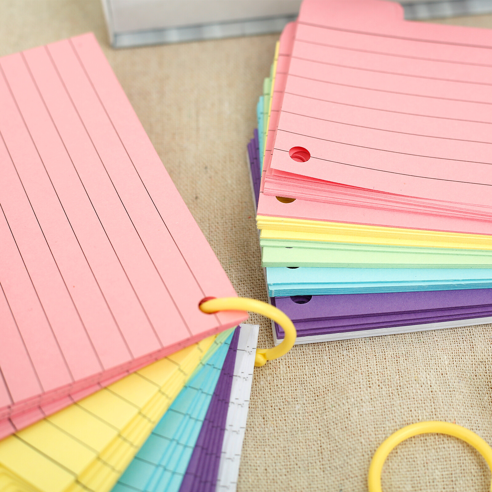 Tabbed Note Card 300Pcs Tabbed Index Cards with 8 Binder Rings Portable Index Note Cards ...