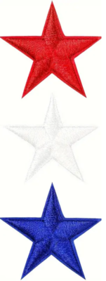 #ad 2psc star Iron On patch in Red Blue White 1 inch select color FREE SHIPPING $2.79