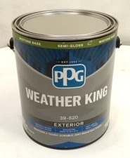 PPG Weather King 39-520 Exterior Acrylic Paint+Primer Semi-Gloss Midtone Base 1G
