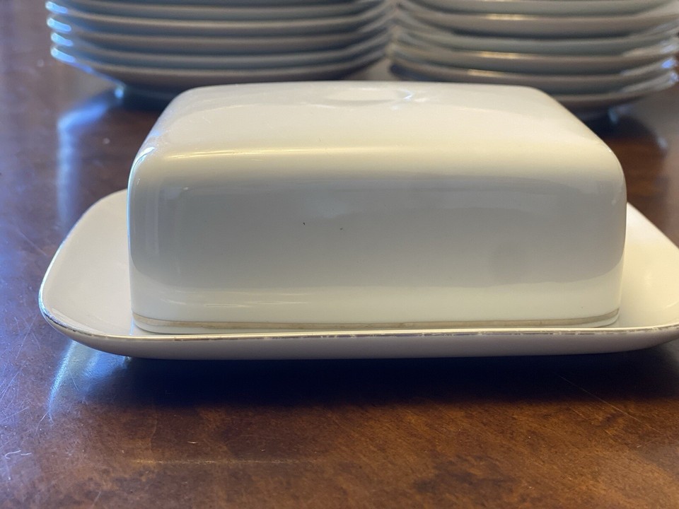 Thomas Germany Butter Dish White Porcelain Rectangular with Lid 17 x