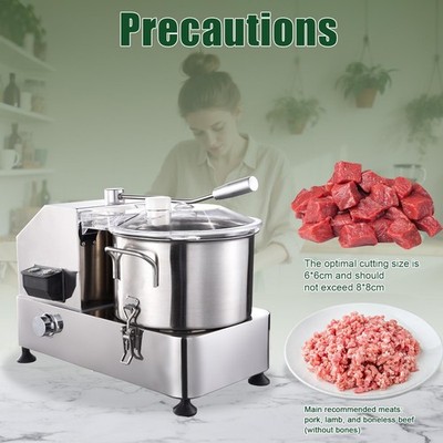 6L Commercial Food Processor Electric Vegetable Fruit Meat Cutter Food Chopper