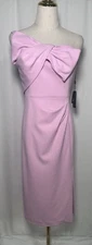 Adrianna Papell Sheath Dress Midi Gown 12 One Shoulder Formal Evening Pink