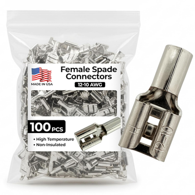 #ad 100 Pcs High Temperature Non Insulated Female Spade Connectors $21.02