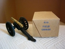 Miniature Black Cast Iron Brass Field Cannon Replica in Original Box UNUSED