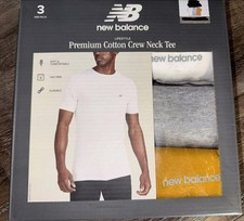 New Balance Men's 3-Pack T-Shirts Crew Neck Undershirts Cotton Blend M
