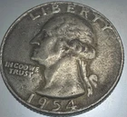 1954 S Washington Quarter Key Date 90% Silver .25 Cent  US Coin
