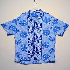 Vintage Jams World Tahiti Hawaiian Aloha 80s Short Sleeve Shirt Size Large