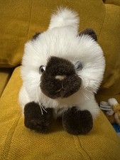 FAO Schwarz Plush Siamese Cat White Hazel Eyes