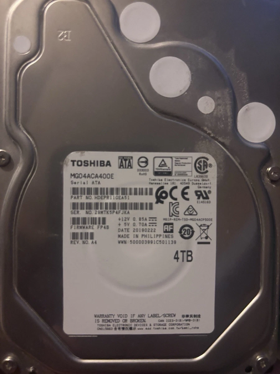 Toshiba 3.5 in Form Factor Internal Hard Disk Drives 4 TB Storage