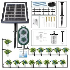 50FT Solar Automatic Drip Irrigation Kit System, Smart Self-Watering System w...