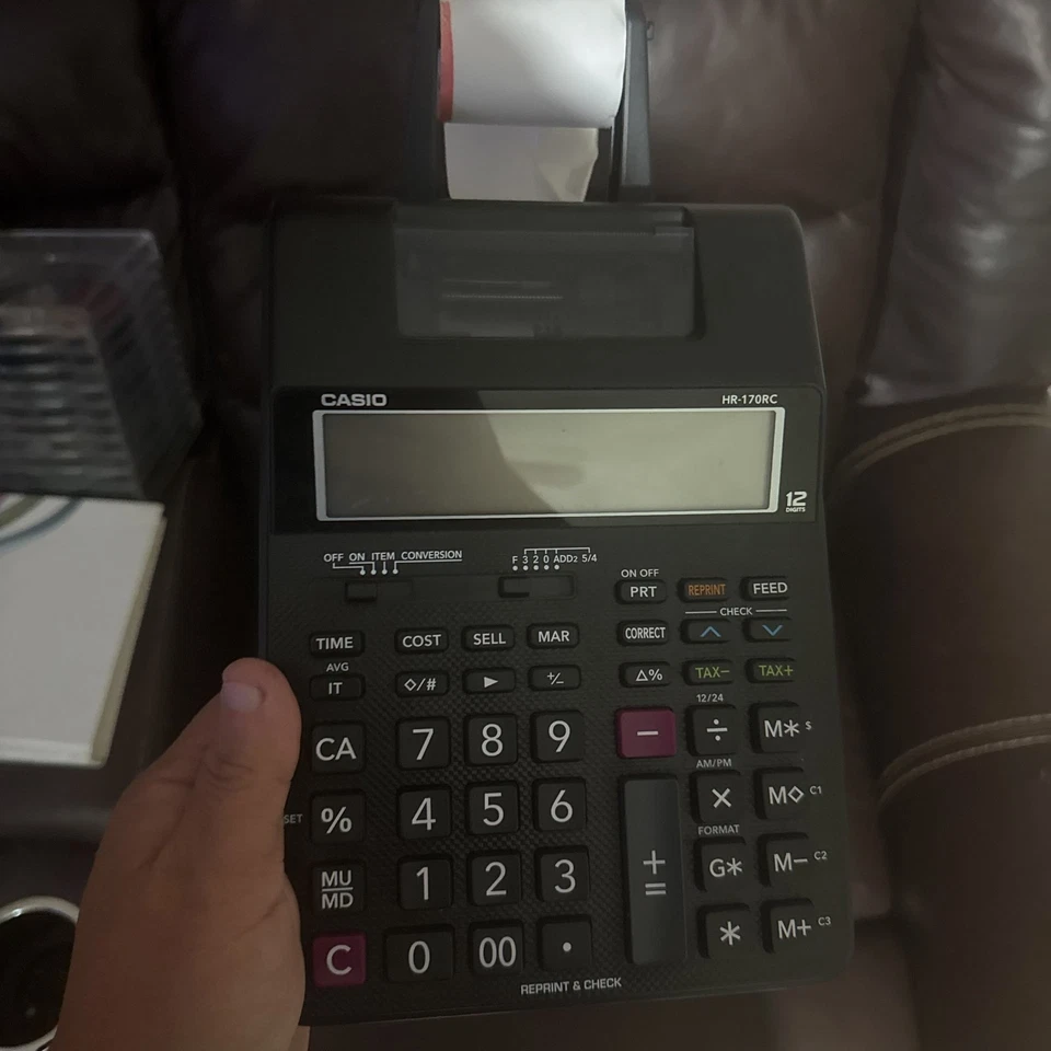 Casio HR-170RC Printing Calculator with 12-Digit Display - Image 3 of 4