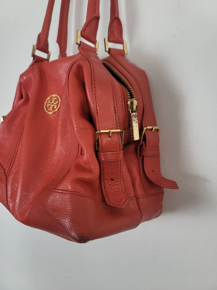 Сумка через плечо женская с логотипом TORY BURCH Hobo ручная сумка оранжевая с подлинной пряжкой - Изображение 3 из 4