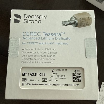 CEREC Dentsply Sirona Tessera - MT A3.5 / C14 - 4 Milling Blocks / New & Sealed
