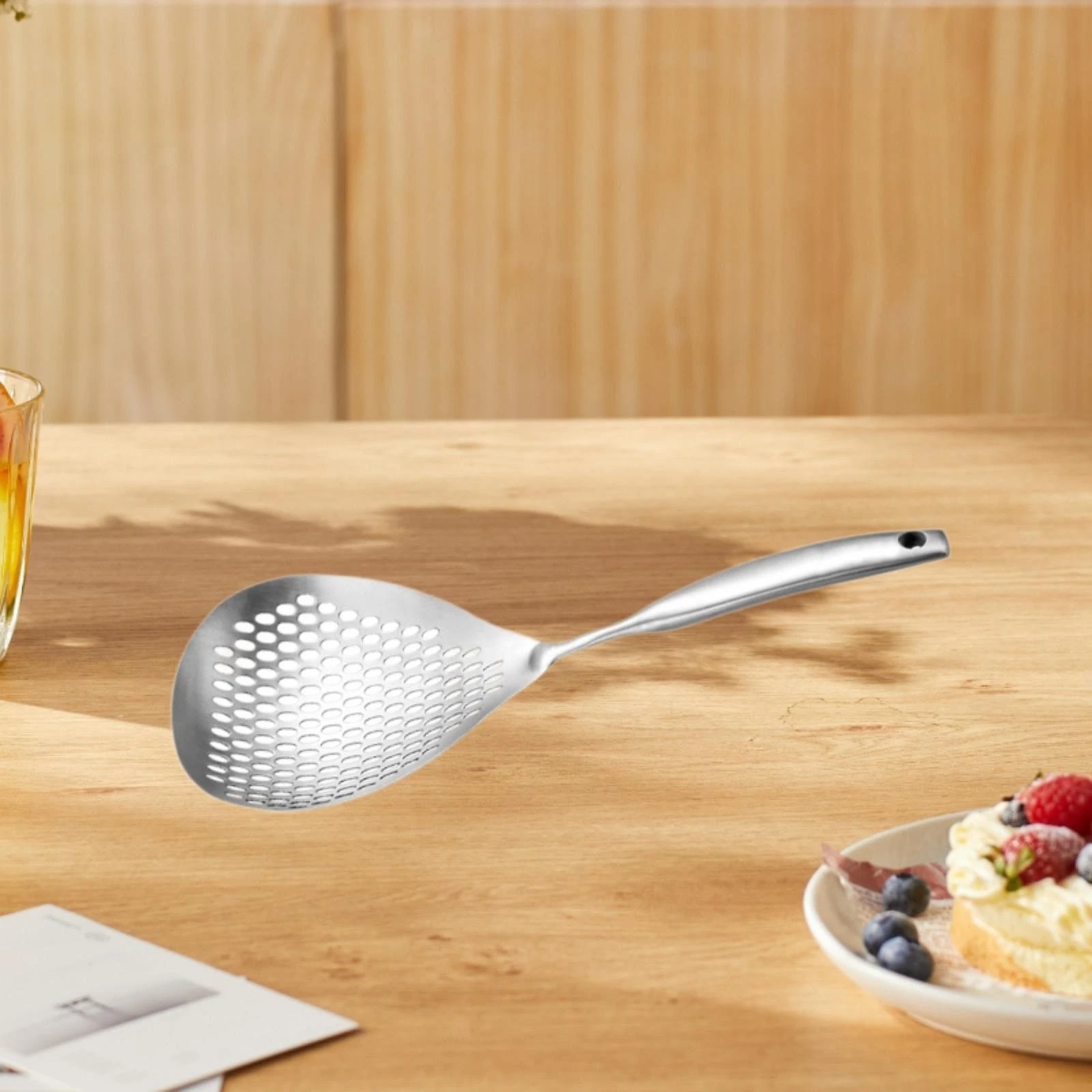 Stainless Steel Skimmer Spoon Oil Skimmer Frying Strainer Spoon Colander Hot Pot