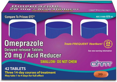 Omeprazole 20Mg, 42 Delayed-Release Tablets, Acid Reducer for Frequent Heartburn