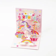 Unicorn Wishes - Pop Up 3D Birthday Greeting Card with Envelope