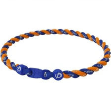 Phiten Tornado Titanium Necklace Royal/Orange - 22 Inch