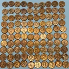 MTB- Mixed Lot Of 100 BU Wheat Pennies & BU Wheat D Pennies. 1951-1958 Mix.