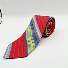 Altea Milano Men's Tie Made in Italy Silk Blend Stripes Colorful Designer