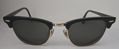 Ray Ban RB 3016 W0365 Clubmaster Round Black Gold Sunglasses Frame Only 51-21 3N