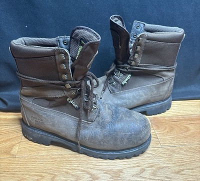 Field And Stream Leather Gore-Tex Boots Size 10.5 Vibram Sole Thinsulate Brown