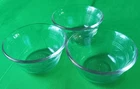 Pyrex 463 Vtg 6 oz 1.75 ml Small Custard Cups Bowls 3 Scalloped Edge 3 Rings
