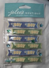 Jolee  s Boutique It  s A Boy 3D Stickers Banner Repeats Baby Shower Scrapbook