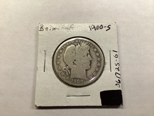 1900 S Barber 90% Silver Half-Dollar US Coin from San Francisco Mint 061725 61te