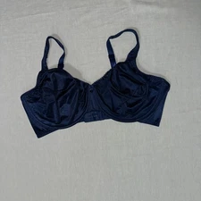 Curvation Bra Women’s 42DD Blue Silky Satin Underwired Full Coverage Side Shaper