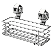 DOLRIS Shower Caddy, Suction Cup Shower Shelf with Hooks, Shower Organizer Ru...