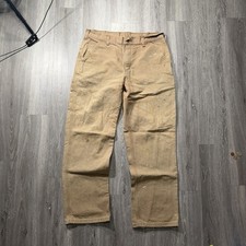 VTG Carhartt Tan Paint Splattered Carpenter Pants Men  s Size 34 X 30