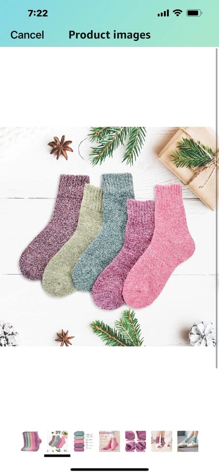 5 Pairs Womens Winter Warm Thermal Lambs Wool Merino Heavy Duty Boot Socks 9-11 - Image 2 of 4