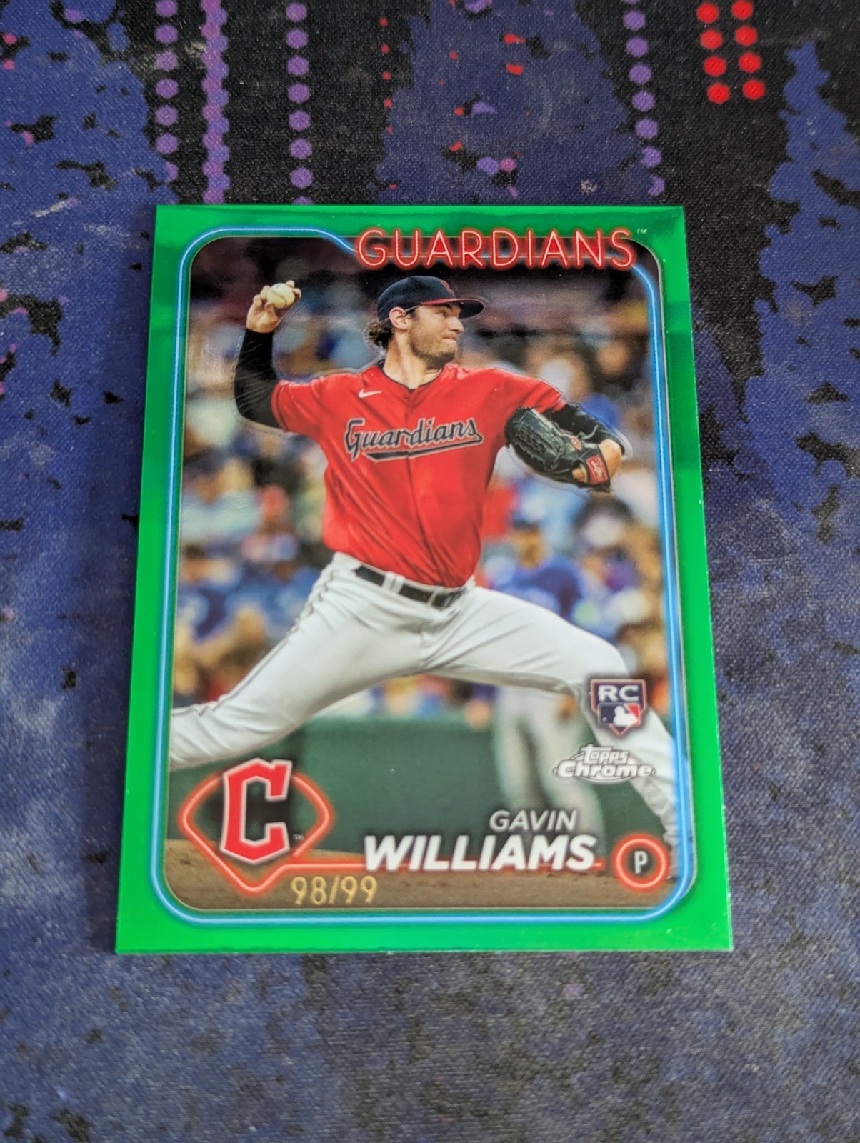 2024 Topps Chrome - Gavin Williams #15 Green Refractor /99 (RC)