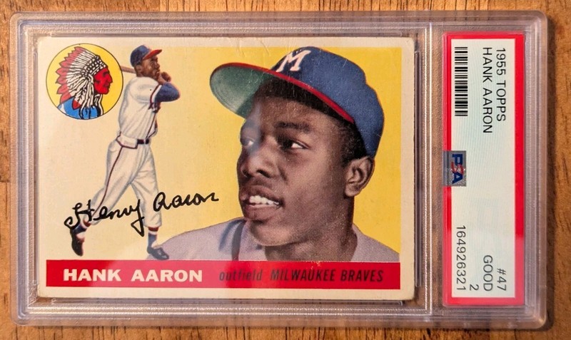 1955 Topps # 47 Hank Aaron PSA Good 2 Card