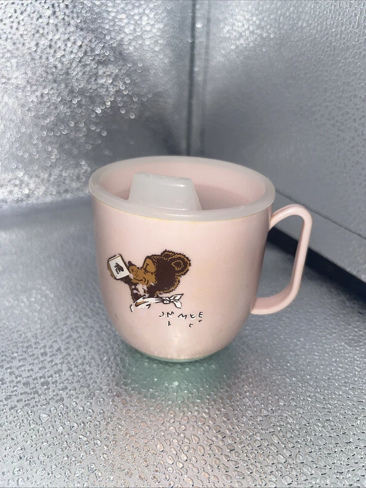 Taza para beber vintage Tommee Tippee con fondo ponderado años 60 con tapa Foto 2 de 4