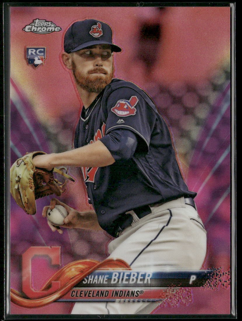 2018 Topps Chrome Update #HMT59 Shane Bieber Pink Refractor Rookie RC