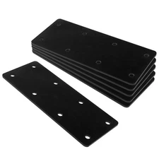 6 PCS Black Flat Straight Mending Plate 6-1/2" x 2-5/8" Steel Repair Brace