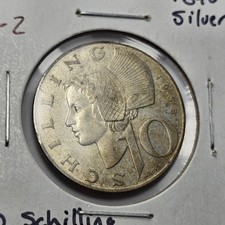 1958 10 Schilling .640 Silver coin Austria