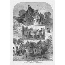 LONDON Old Kensington; Manor House, Little Holland House - antiker Druck 1892
