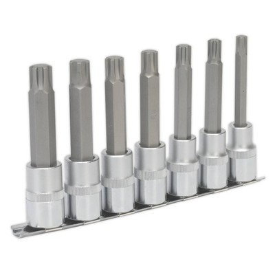 Sealey Ak6235 Ribe Socket Bit Set 7Pc 1/2Sq Drive 100Mm